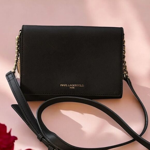 Karl Lagerfeld Paris Connie Crossbody Handbag Black - Picture 1 of 7